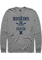 Luke Hoskins  Xavier Musketeers Graphite Rally NIL Sport Icon Long Sleeve T Shirt