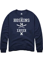 Luke Hoskins  Rally Xavier Musketeers Mens Navy Blue NIL Sport Icon Long Sleeve Crew Sweatshirt