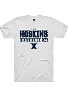 Luke Hoskins  Xavier Musketeers White Rally NIL Stacked Box Short Sleeve T Shirt