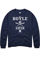 Nick Boyle  Rally Xavier Musketeers Mens Navy Blue NIL Sport Icon Long Sleeve Crew Sweatshirt