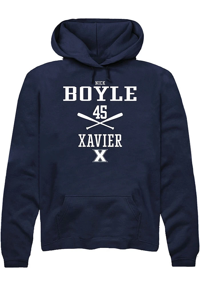 Nick Boyle  Rally Xavier Musketeers Mens Navy Blue NIL Sport Icon Long Sleeve Hoodie