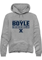 Nick Boyle  Rally Xavier Musketeers Mens Graphite NIL Stacked Box Long Sleeve Hoodie