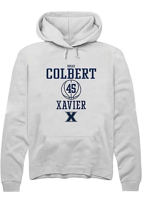 Brad Colbert  Rally Xavier Musketeers Mens White NIL Sport Icon Long Sleeve Hoodie