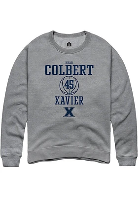 Brad Colbert  Rally Xavier Musketeers Mens Graphite NIL Sport Icon Long Sleeve Crew Sweatshirt