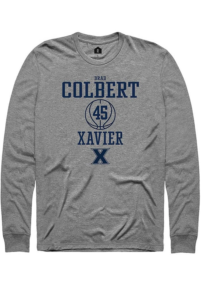 Brad Colbert  Xavier Musketeers Graphite Rally NIL Sport Icon Long Sleeve T Shirt