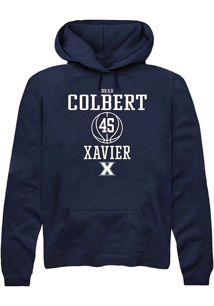 Brad Colbert  Rally Xavier Musketeers Mens Navy Blue NIL Sport Icon Long Sleeve Hoodie