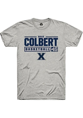 Brad Colbert  Xavier Musketeers Ash Rally NIL Stacked Box Short Sleeve T Shirt