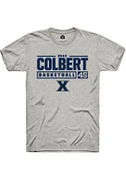 Brad Colbert  Xavier Musketeers Ash Rally NIL Stacked Box Short Sleeve T Shirt