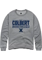 Brad Colbert  Rally Xavier Musketeers Mens Graphite NIL Stacked Box Long Sleeve Crew Sweatshirt