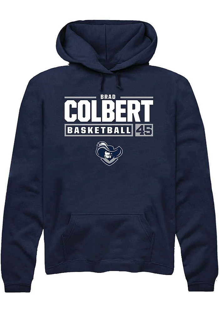 Brad Colbert  Rally Xavier Musketeers Mens Navy Blue NIL Stacked Box Long Sleeve Hoodie