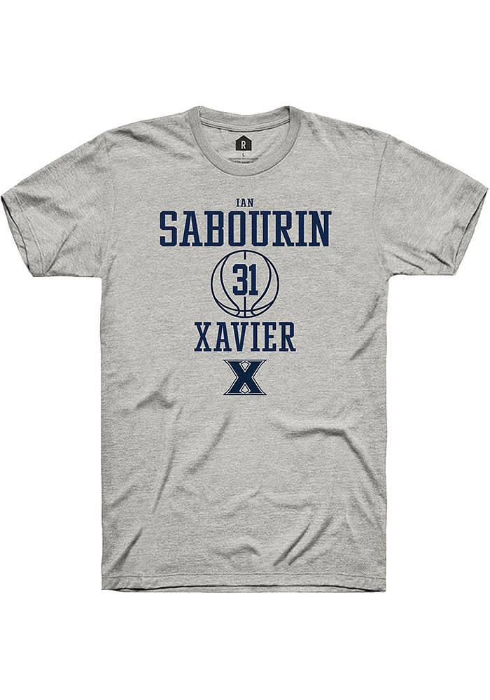 Ian Sabourin  Xavier Musketeers Ash Rally NIL Sport Icon Short Sleeve T Shirt