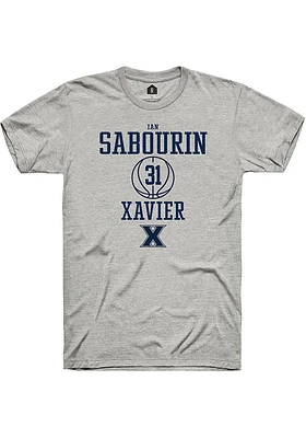 Ian Sabourin  Xavier Musketeers Ash Rally NIL Sport Icon Short Sleeve T Shirt