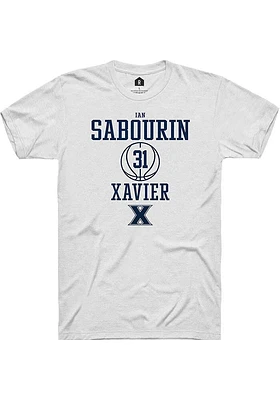 Ian Sabourin  Xavier Musketeers White Rally NIL Sport Icon Short Sleeve T Shirt