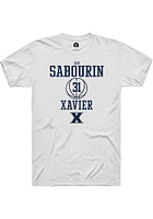 Ian Sabourin  Xavier Musketeers White Rally NIL Sport Icon Short Sleeve T Shirt