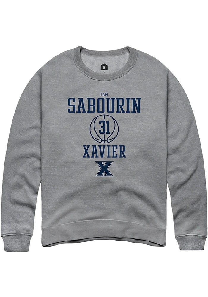 Ian Sabourin  Rally Xavier Musketeers Mens Graphite NIL Sport Icon Long Sleeve Crew Sweatshirt