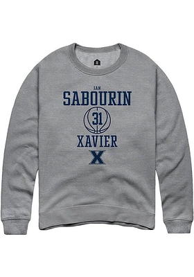 Ian Sabourin  Rally Xavier Musketeers Mens Graphite NIL Sport Icon Long Sleeve Crew Sweatshirt