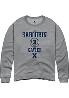 Ian Sabourin  Rally Xavier Musketeers Mens Graphite NIL Sport Icon Long Sleeve Crew Sweatshirt