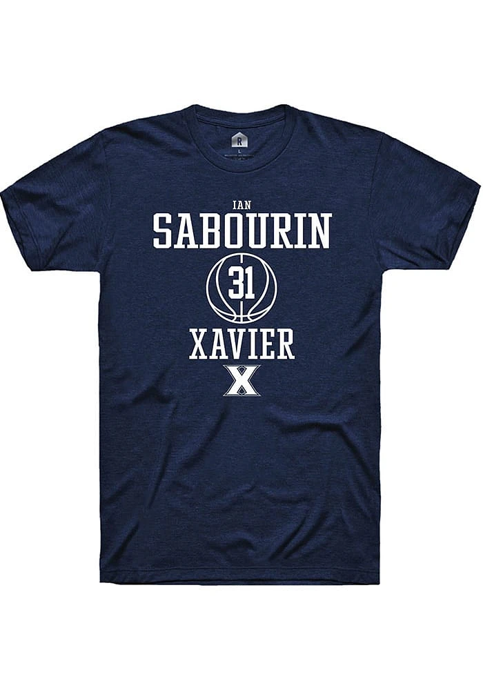 Ian Sabourin  Xavier Musketeers Navy Blue Rally NIL Sport Icon Short Sleeve T Shirt