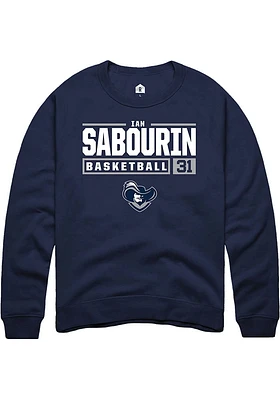 Ian Sabourin  Rally Xavier Musketeers Mens Navy Blue NIL Stacked Box Long Sleeve Crew Sweatshirt