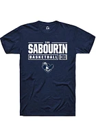 Ian Sabourin  Xavier Musketeers Navy Blue Rally NIL Stacked Box Short Sleeve T Shirt