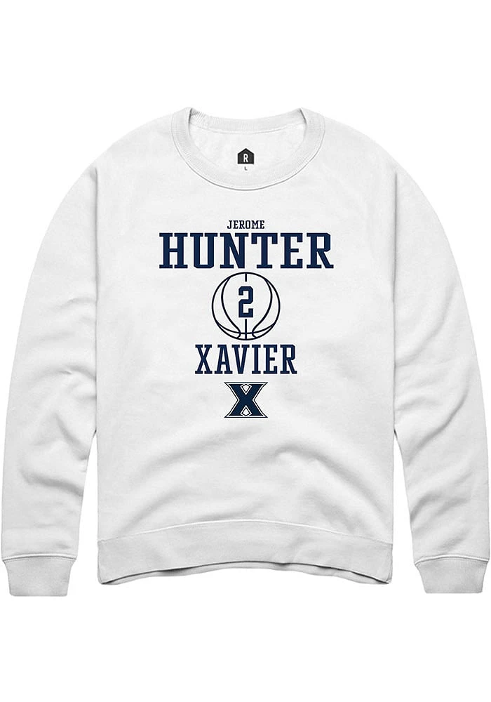 Jerome Hunter Rally Xavier Musketeers Mens NIL Sport Icon Long Sleeve Crew Sweatshirt