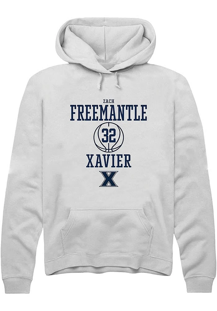 Zach Freemantle  Rally Xavier Musketeers Mens White NIL Sport Icon Long Sleeve Hoodie