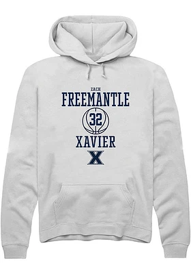 Zach Freemantle  Rally Xavier Musketeers Mens White NIL Sport Icon Long Sleeve Hoodie