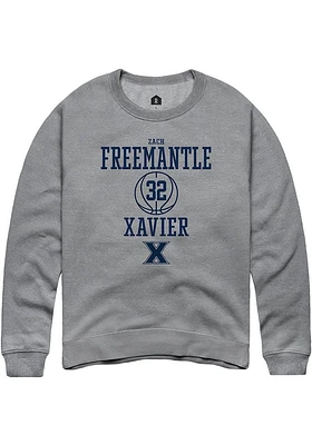 Zach Freemantle  Rally Xavier Musketeers Mens Graphite NIL Sport Icon Long Sleeve Crew Sweatshirt