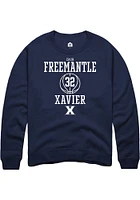 Zach Freemantle  Rally Xavier Musketeers Mens Navy Blue NIL Sport Icon Long Sleeve Crew Sweatshi..