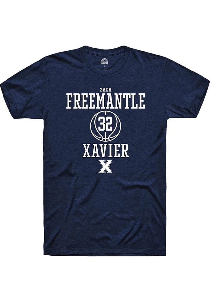 Zach Freemantle  Xavier Musketeers Navy Blue Rally NIL Sport Icon Short Sleeve T Shirt