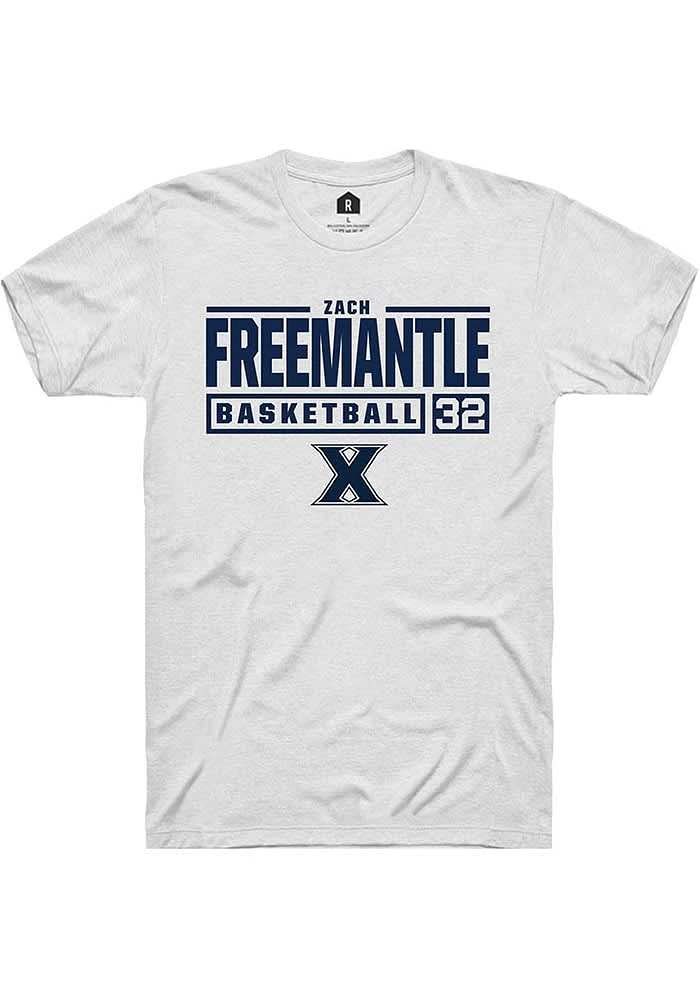 Zach Freemantle  Xavier Musketeers White Rally NIL Stacked Box Short Sleeve T Shirt