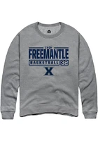 Zach Freemantle  Rally Xavier Musketeers Mens Graphite NIL Stacked Box Long Sleeve Crew Sweatshirt