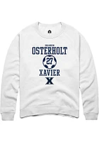 Brandon Osterholt  Rally Xavier Musketeers Mens White NIL Sport Icon Long Sleeve Crew Sweatshirt