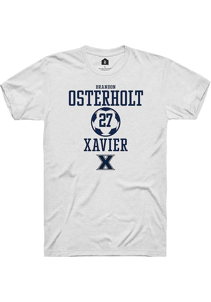 Brandon Osterholt  Xavier Musketeers White Rally NIL Sport Icon Short Sleeve T Shirt