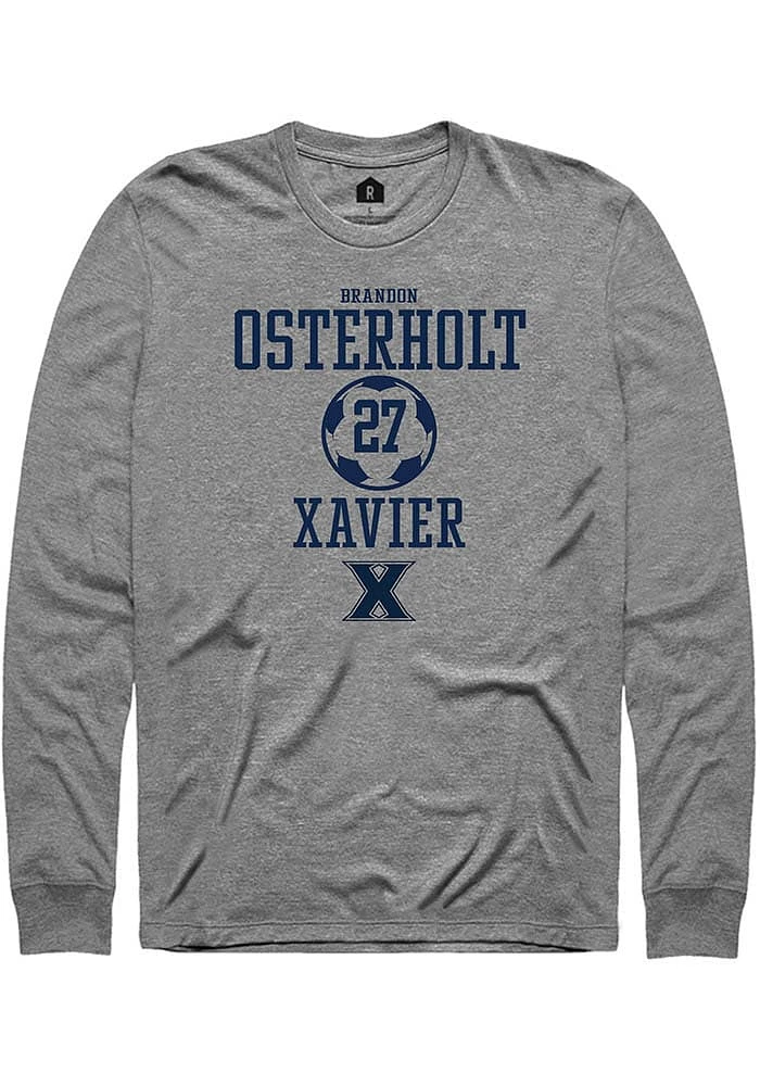 Brandon Osterholt  Xavier Musketeers Graphite Rally NIL Sport Icon Long Sleeve T Shirt