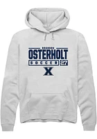 Brandon Osterholt  Rally Xavier Musketeers Mens White NIL Stacked Box Long Sleeve Hoodie