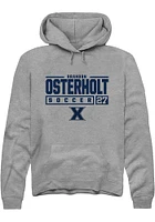 Brandon Osterholt  Rally Xavier Musketeers Mens Graphite NIL Stacked Box Long Sleeve Hoodie