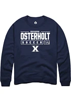 Brandon Osterholt  Rally Xavier Musketeers Mens Navy Blue NIL Stacked Box Long Sleeve Crew Sweat..