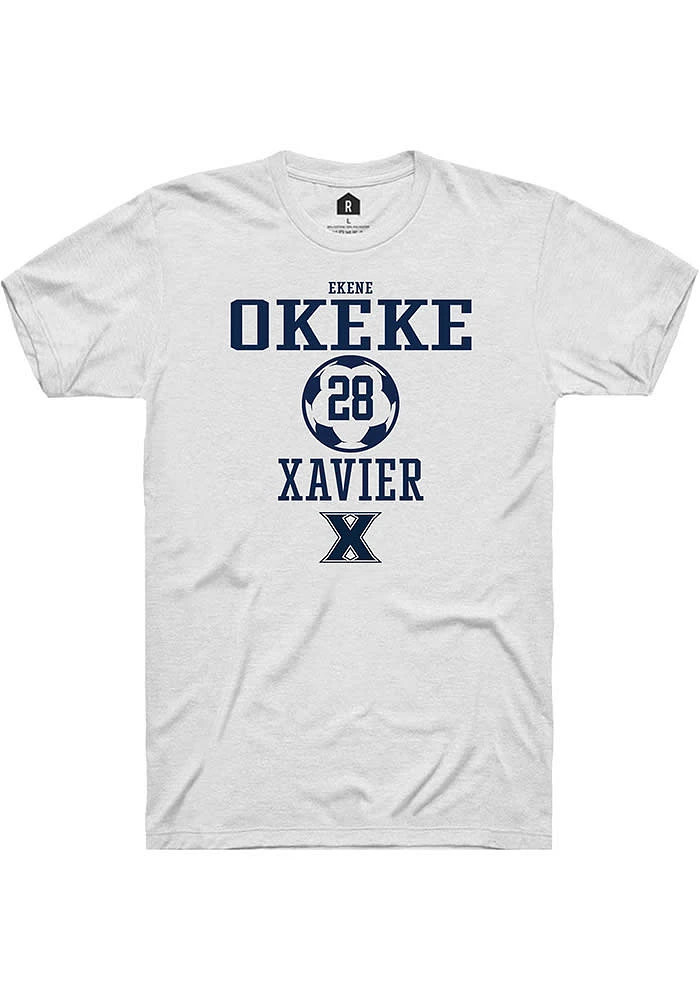Ekene Okeke Xavier Musketeers White Rally NIL Sport Icon Short Sleeve T Shirt
