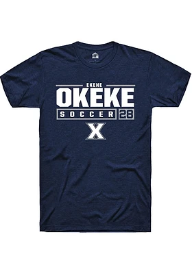 Ekene Okeke  Xavier Musketeers Navy Blue Rally NIL Stacked Box Short Sleeve T Shirt