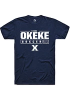 Ekene Okeke  Xavier Musketeers Navy Blue Rally NIL Stacked Box Short Sleeve T Shirt