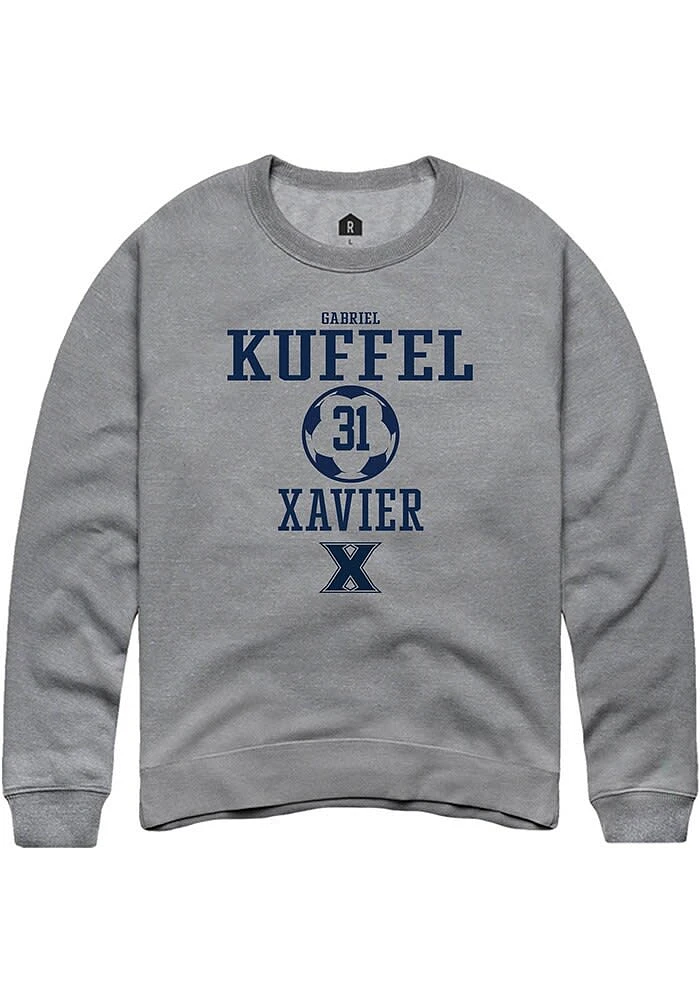 Gabriel Kuffel Rally Xavier Musketeers Mens Graphite NIL Sport Icon Long Sleeve Crew Sweatshirt