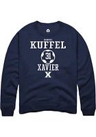 Gabriel Kuffel  Rally Xavier Musketeers Mens Navy Blue NIL Sport Icon Long Sleeve Crew Sweatshir..