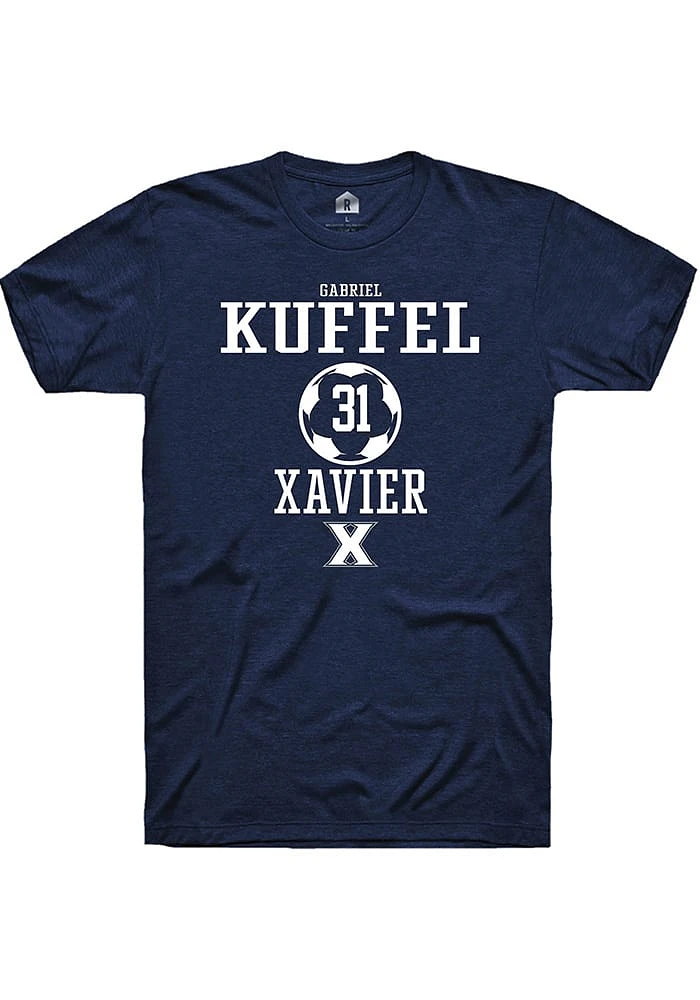 Gabriel Kuffel  Xavier Musketeers Navy Blue Rally NIL Sport Icon Short Sleeve T Shirt