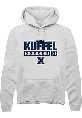 Gabriel Kuffel  Rally Xavier Musketeers Mens White NIL Stacked Box Long Sleeve Hoodie