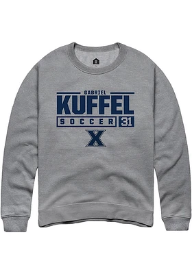 Gabriel Kuffel  Rally Xavier Musketeers Mens Graphite NIL Stacked Box Long Sleeve Crew Sweatshirt