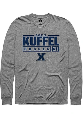 Gabriel Kuffel  Xavier Musketeers Graphite Rally NIL Stacked Box Long Sleeve T Shirt