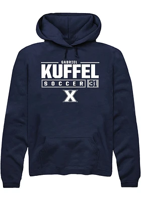 Gabriel Kuffel  Rally Xavier Musketeers Mens Navy Blue NIL Stacked Box Long Sleeve Hoodie