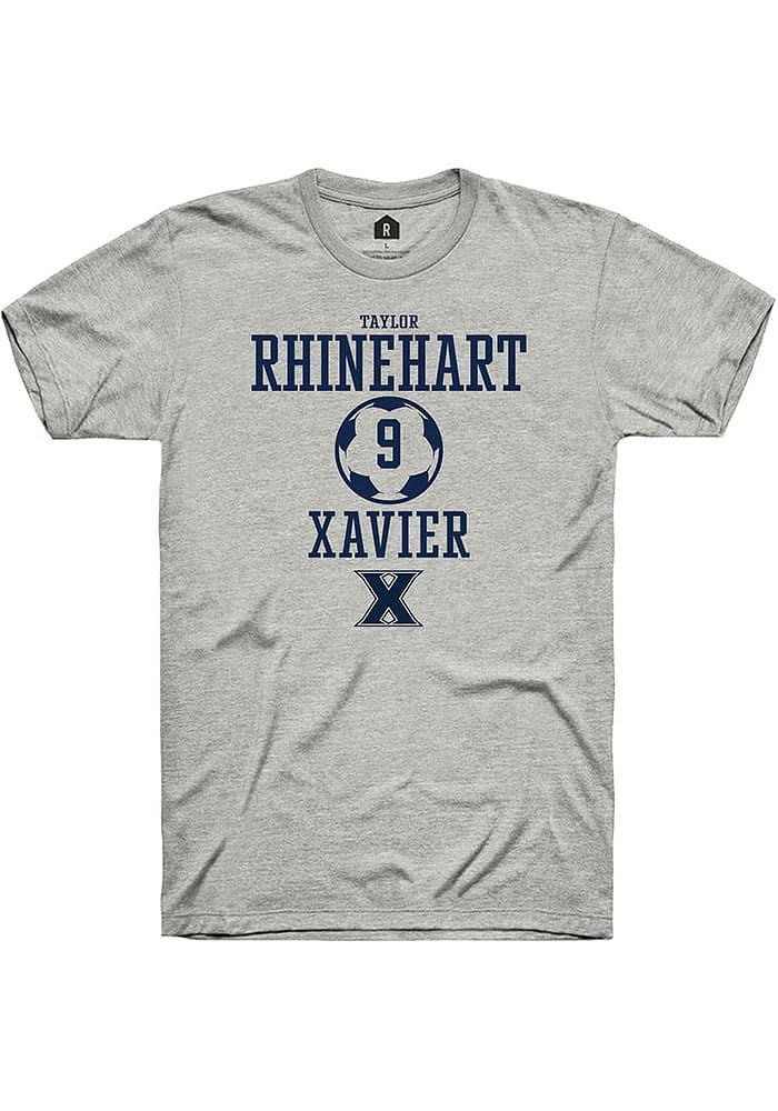 Taylor Rhinehart  Xavier Musketeers Ash Rally NIL Sport Icon Short Sleeve T Shirt