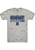 Taylor Rhinehart  Xavier Musketeers Ash Rally NIL Stacked Box Short Sleeve T Shirt